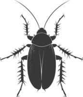 AI generated Silhouette Cockroach bug animal black color only full body vector