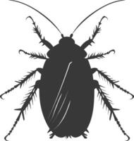 AI generated Silhouette Cockroach bug animal black color only full body vector