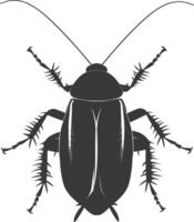 AI generated Silhouette Cockroach bug animal black color only full body vector