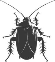 AI generated Silhouette Cockroach bug animal black color only full body vector