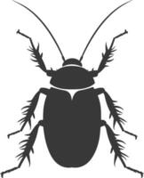 AI generated Silhouette Cockroach bug animal black color only full body vector