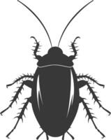 AI generated Silhouette Cockroach bug animal black color only full body vector