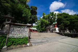 Main temple at Tomioka Shrine super wide shot photo