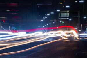 A night neon street in Roppongi long shot photo