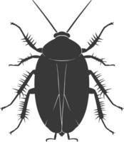 AI generated Silhouette Cockroach bug animal black color only full body vector