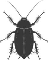 AI generated Silhouette Cockroach bug animal black color only full body vector