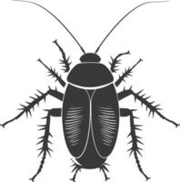 AI generated Silhouette Cockroach bug animal black color only full body vector