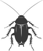 AI generated Silhouette Cockroach bug animal black color only full body vector