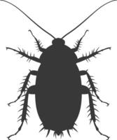 AI generated Silhouette Cockroach bug animal black color only full body vector