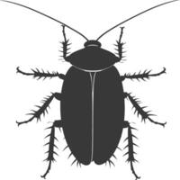 AI generated Silhouette Cockroach bug animal black color only full body vector