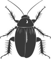 AI generated Silhouette Cockroach bug animal black color only full body vector