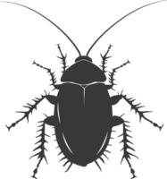 AI generated Silhouette Cockroach bug animal black color only full body vector