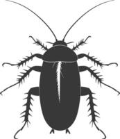 AI generated Silhouette Cockroach bug animal black color only full body vector