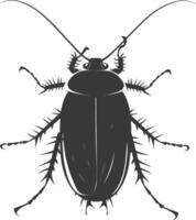 AI generated Silhouette Cockroach bug animal black color only full body vector