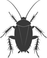 AI generated Silhouette Cockroach bug animal black color only full body vector