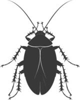 AI generated Silhouette Cockroach bug animal black color only full body vector