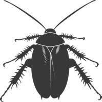 AI generated Silhouette Cockroach bug animal black color only full body vector