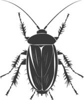 AI generated Silhouette Cockroach bug animal black color only full body vector