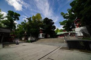 Main temple at Tomioka Shrine super wide shot photo