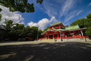 Main temple at Tomioka Shrine super wide shot photo