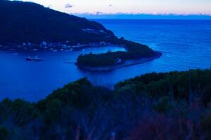 A dawn miniature port at the country side in Shizuoka photo