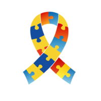 AI generated ribbon graphics for autism awareness day made. puzzle png