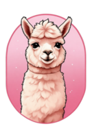 AI generated graphics funny animal pink llama png