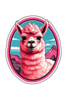 AI generated graphics funny animal pink llama png