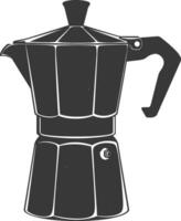 AI generated silhouette coffee maker black color only vector