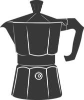 AI generated silhouette coffee maker black color only vector