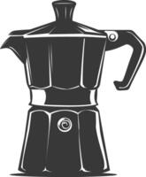 AI generated silhouette coffee maker black color only vector