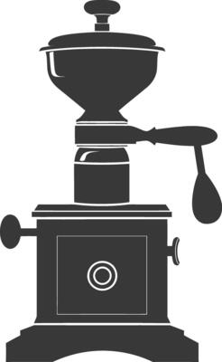 AI generated silhouette coffee grinder black color only