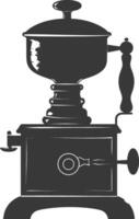 AI generated silhouette coffee grinder black color only vector
