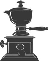 AI generated silhouette coffee grinder black color only vector