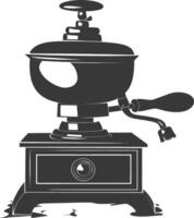 AI generated silhouette coffee grinder black color only vector