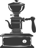 AI generated silhouette coffee grinder black color only vector