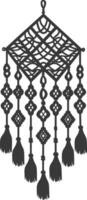 AI generated Silhouette Scandinavian Unique macrame black color only vector