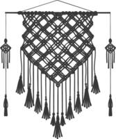 AI generated Silhouette Scandinavian Unique macrame black color only vector