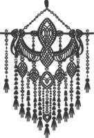 AI generated Silhouette Scandinavian Unique macrame black color only vector