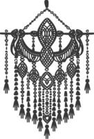 AI generated Silhouette Scandinavian Unique macrame black color only vector