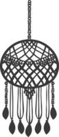 AI generated Silhouette Scandinavian Unique macrame black color only vector