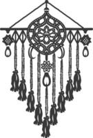 AI generated Silhouette Scandinavian Unique macrame black color only vector