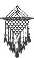 AI generated Silhouette Scandinavian Unique macrame black color only vector