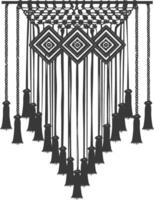 AI generated Silhouette Scandinavian Unique macrame black color only vector