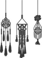 AI generated Silhouette Scandinavian Unique macrame black color only vector