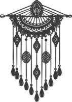 AI generated Silhouette Scandinavian Unique macrame black color only vector