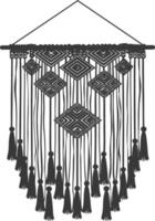 AI generated Silhouette Scandinavian Unique macrame black color only vector