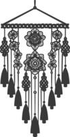 AI generated Silhouette Scandinavian Unique macrame black color only vector