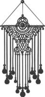 AI generated Silhouette Scandinavian Unique macrame black color only vector