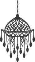 AI generated Silhouette Scandinavian Unique macrame black color only vector